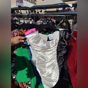 White Satin Sleeveless Top